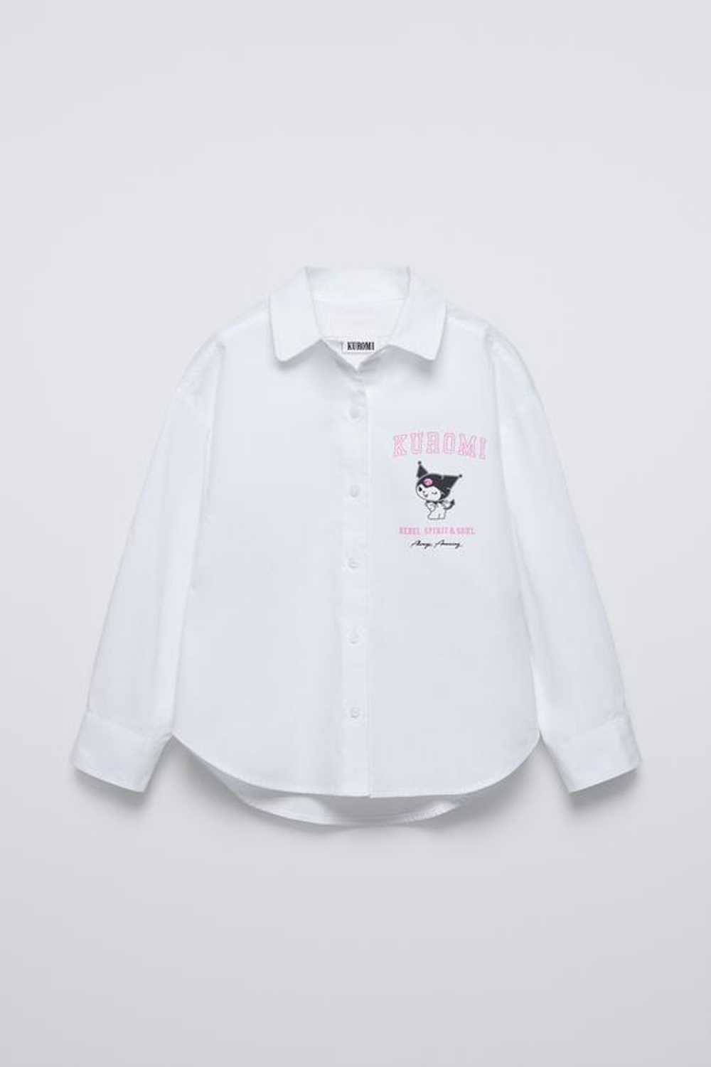 ZARA РУБАШКА С ПРИНТОМ KUROMI © SANRIO, БЕЛЫЙ