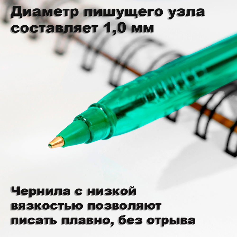 Ручка шариковая DELI "Every Q19", 1 мм, зеленая