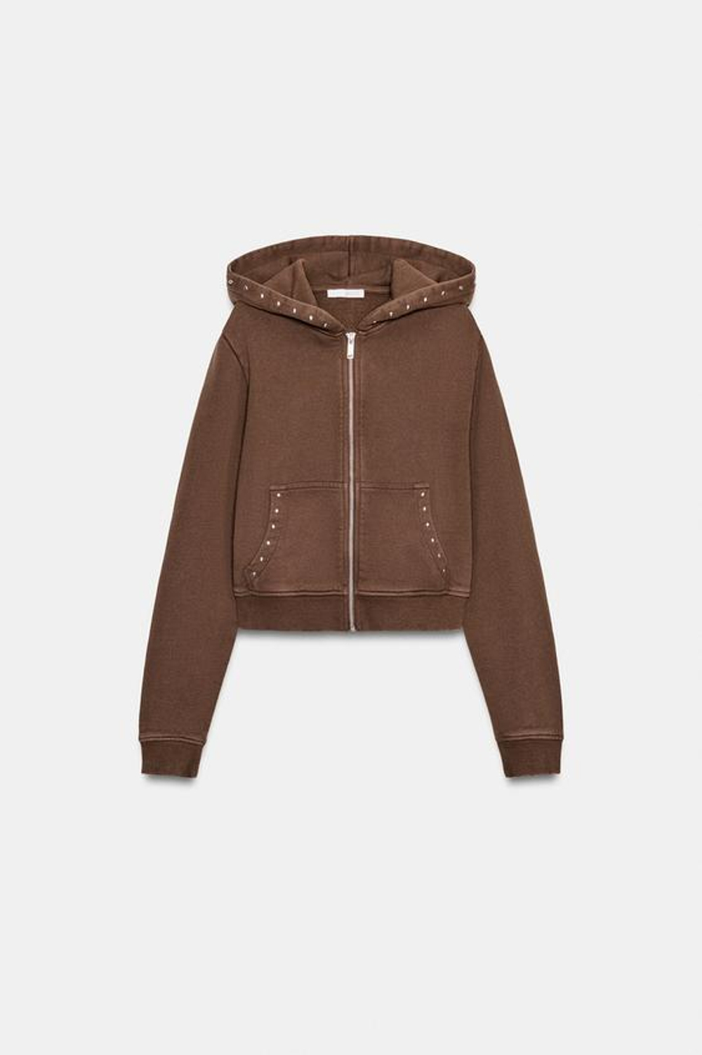 Свитшот с заклепками и эффектом потертости - ZARA