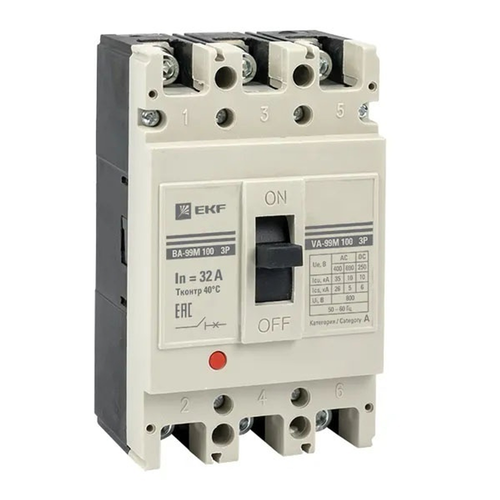Автоматический выключатель в литом корпусе  EKF mccb99-100-32m-ma