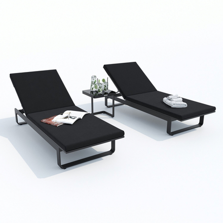 Шезлонг ЛЕТТО черный - каркас карбон