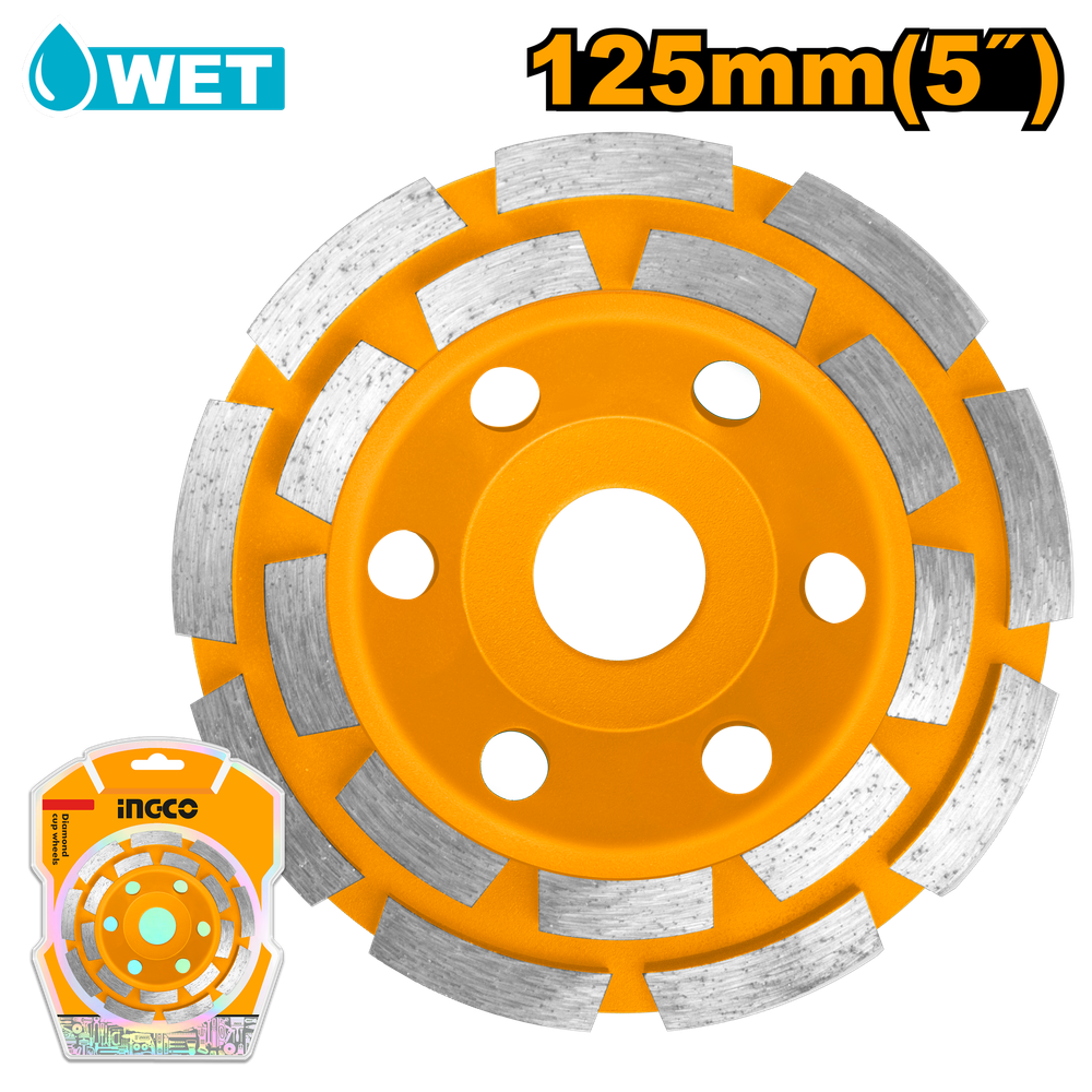 Чашка алмазная двухрядная INGCO CGW021251 125х22,2 мм