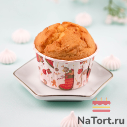 Формы бумажные с ламинацией «Маффин» 50х40 мм (Рождественские подарки) 100 шт