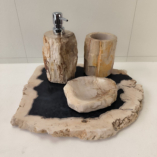 Набор из окаменелого дерева 4 предм Fossil Set NF-63280 поднос 149