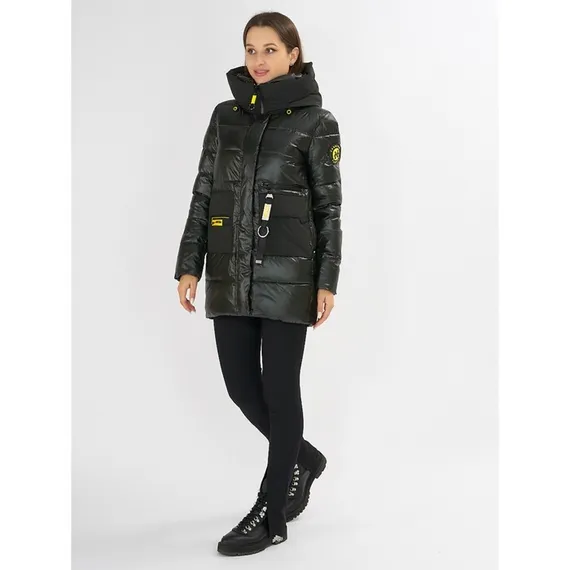 Куртка зимняя болотного цвета, размер 42