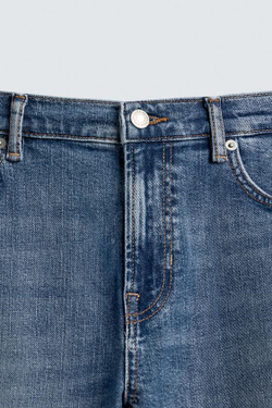 ZARA ДЖИНСЫ SLIM FIT БАЗОВЫЕ, ВЫЦВЕТШИЙ СИНИЙ