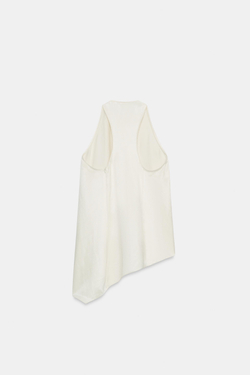 ZARA АСИММЕТРИЧНЫЙ ТОП — ZW COLLECTION, ЭКРЮ