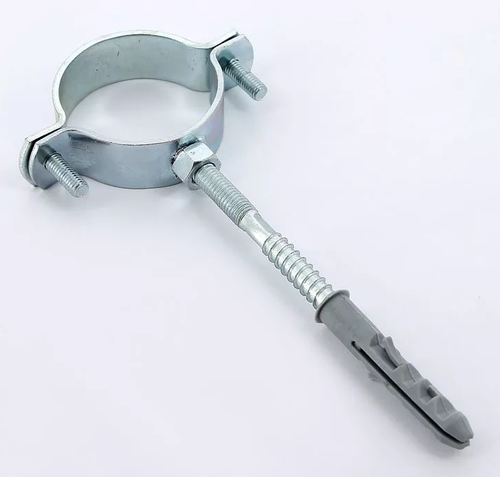 Кронштейн стальной без резинового уплотнения 2 1/2" с дюбелем