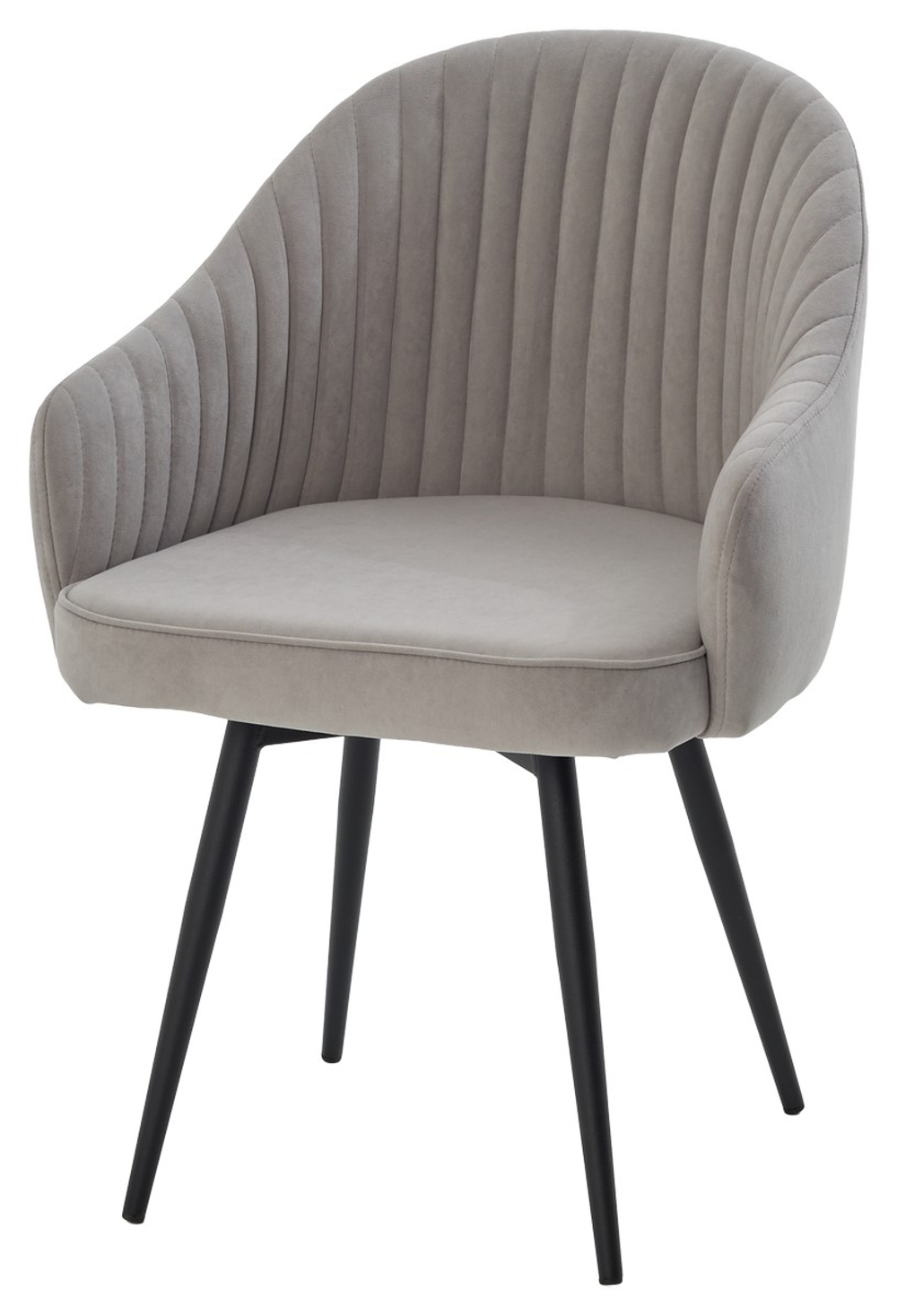 Стул ШЕЛЛ 360 град. поворот. B22 Серый, велюр / черный каркас, М-City