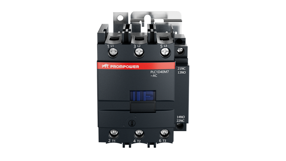 Контактор Prompower PLC1D40M7 серии Pulse, ток 40А, 3 полюса, доп контакт 1НО+1НЗ, катушка 230AC