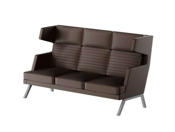 Алдо Диван трёхместный высокий ALD-03 Линкольн 221/Металл Серый 2010*960*1180