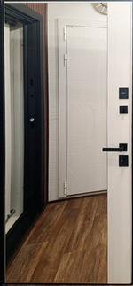 Стальная дверь "Агат" с зеркалом. Заказная модель.