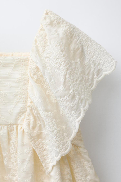 ZARA ПЛАТЬЕ С ВЫШИВКОЙ, ЭКРЮ