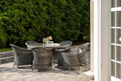 "Эспрессо–150 R" обеденная группа плетеная, цвет графит