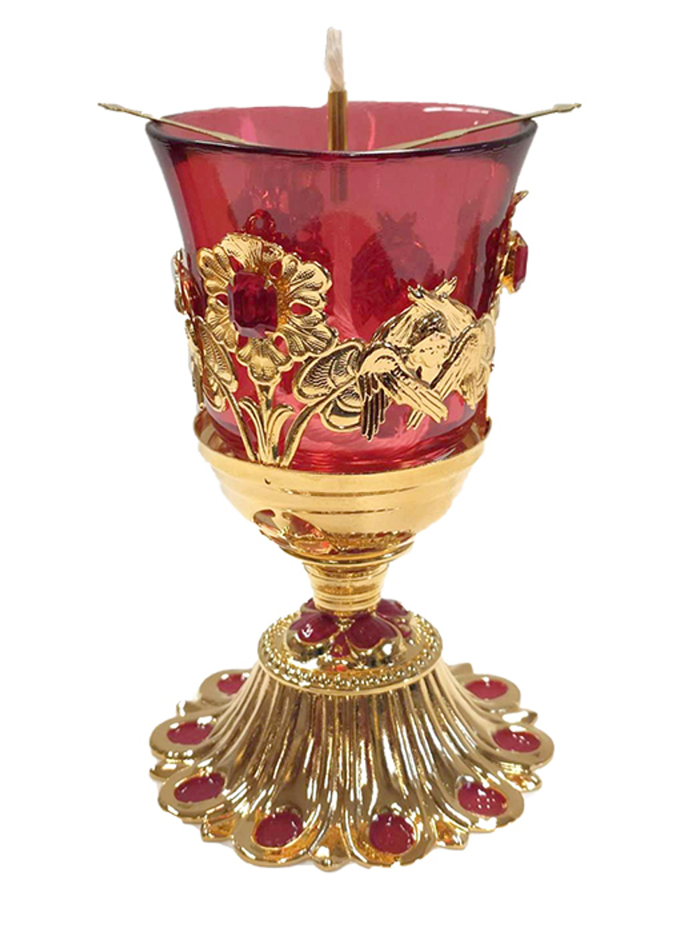 Лампада настольная №30 золочение эмаль камни