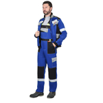 Костюм СИРИУС-ПОЛИНОМ куртка, п/к василек с черным и СОП 50 мм