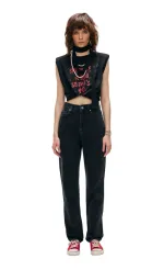 Джинсы Kraizy Stripes Прямые черные