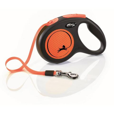 FLEXI Рулетка NEW NEON M ремень 5 м 25 кг; неоновый оранжевый