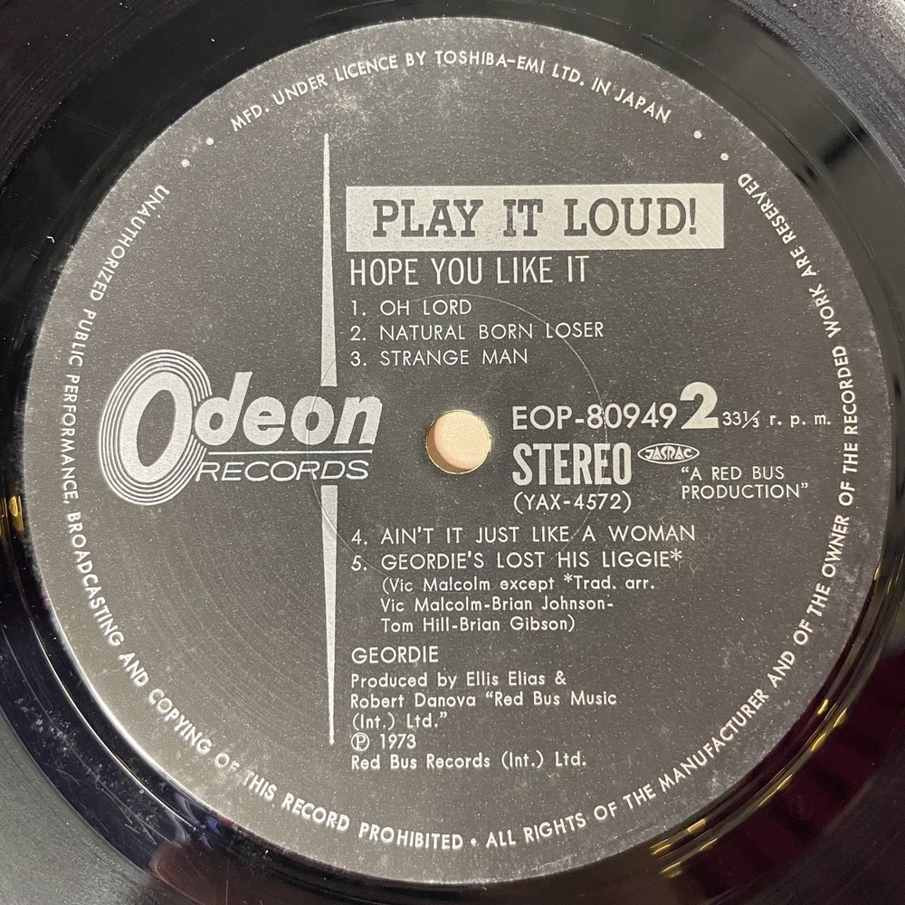 Винтажная виниловая пластинка LP Geordie Hope You Like It (Japan 1973) (Obi) Give You Till Monday