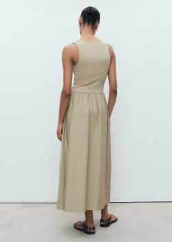 Комбинированное платье с пышной юбкой