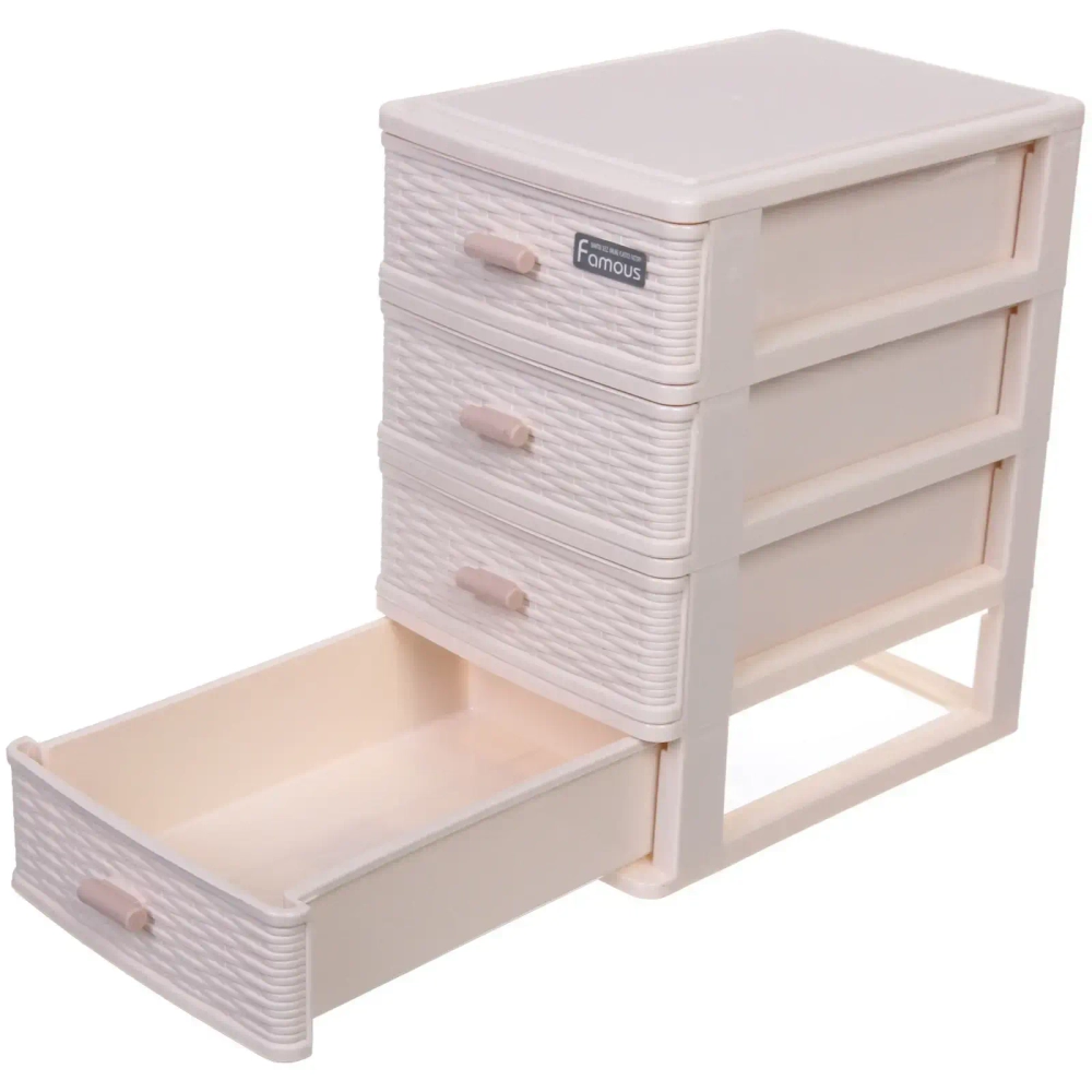 Комод малый для хранения «ПЭКТОН», четыре отделния, цвет бежевый, 25*15*21см (пакет)
