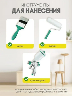 Акриловая краска интерьерная для стен и потолков белая 1,1 кг FARBITEX быстросохнущая матовая без запаха