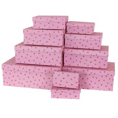 Коробка «Сердечки» в розовом цвете