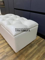 Банкетка белая ЭКОКОЖА с нишей для хранения