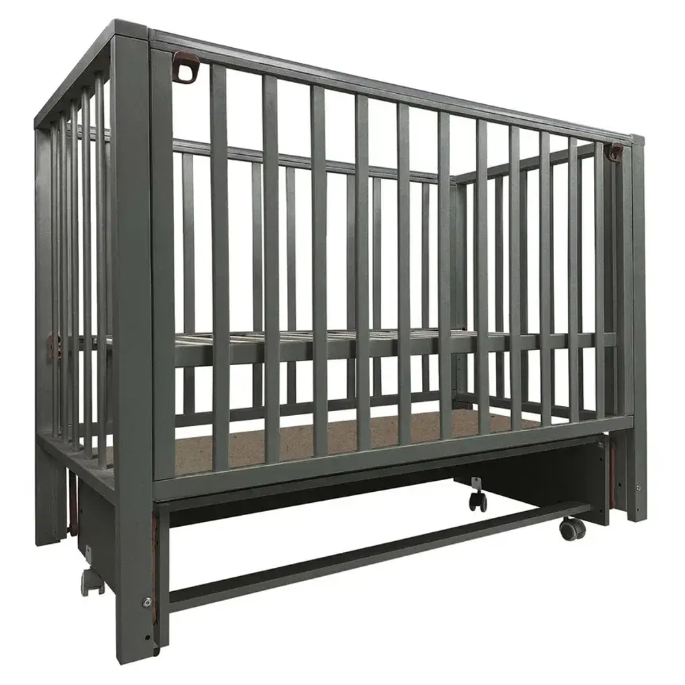 Кровать детская Indigo Norden маятник на колесах графит