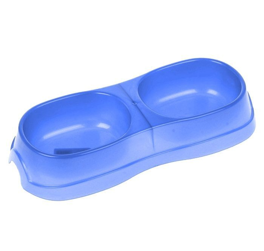 HOMECAT Миска пластиковая двойная для кошек, 28*12,5*5 см, 2*300 мл
