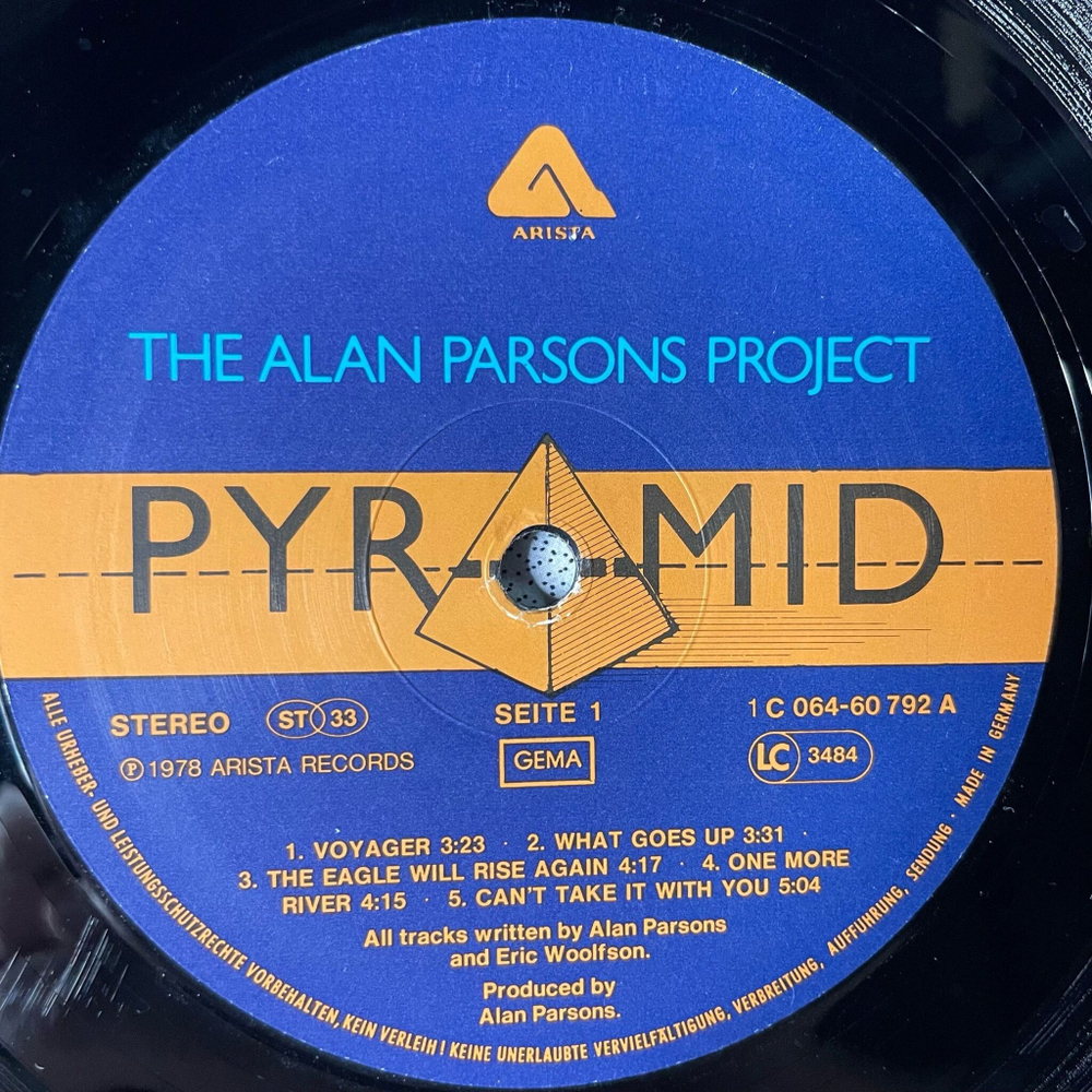 Винтажная виниловая пластинка LP The Alan Parsons Project Pyramid (Germany 1978)