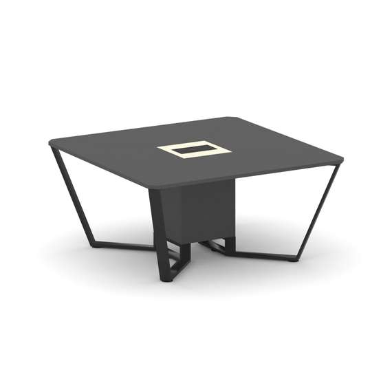 Steel Meet Стол переговорный квадратный KMK-PR.B.SP-08 Антрацит/Ваниль Глянец/Металл Черный 1600*160