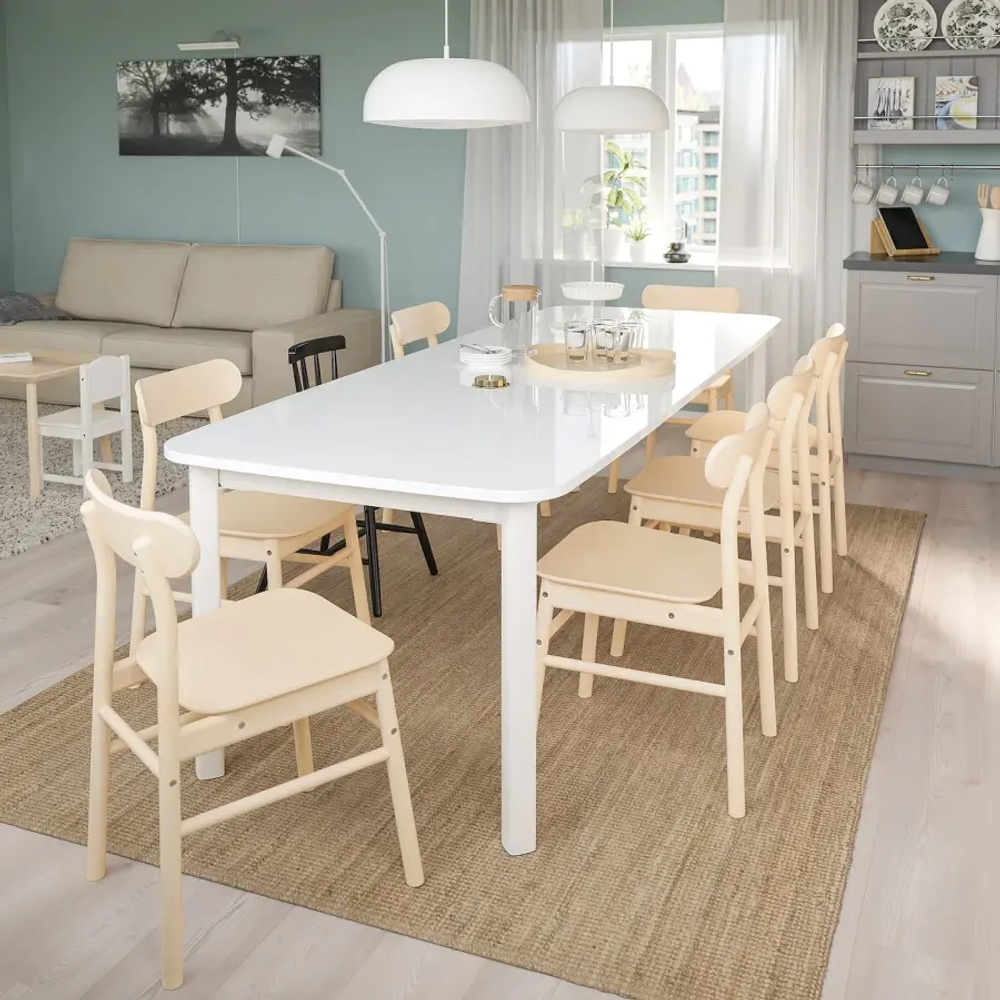 Раздвижной обеденный стол - IKEA STRANDTORP, 150/260х95х75 см, СТРАНДТОРП ИКЕА, белый