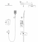 Душевая система встраиваемая WONZON & WOGHAND FLEX WW-88939072-BG брашированное золото