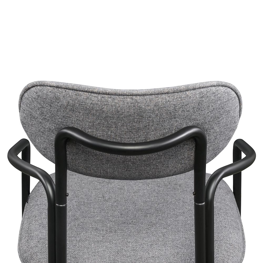 Стул Ror, Round, рогожка, черный/серый