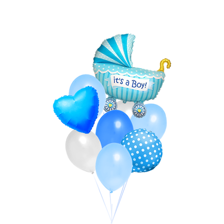 Фонтан коляска синяя