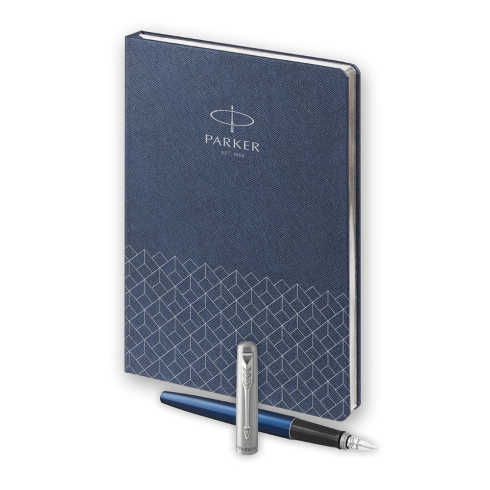 Подарочный набор: Ручка перьевая Parker Jotter + ежедневник, синий