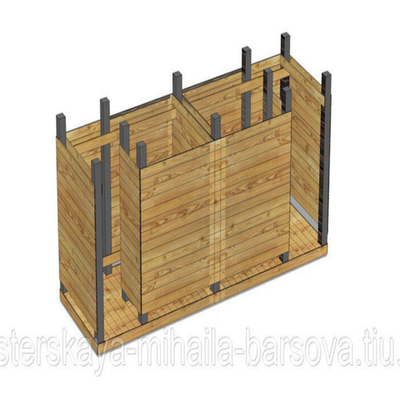 Кабина для переодевания деревянная (двухместная) 120х390х180 см