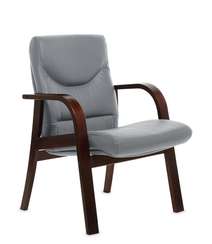 Кресло для посетителей Swing D серая кожа