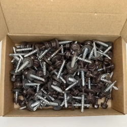 Саморез кровельный по дереву 4.8х29 RAL 8019 (Серо-коричневый) 1кг