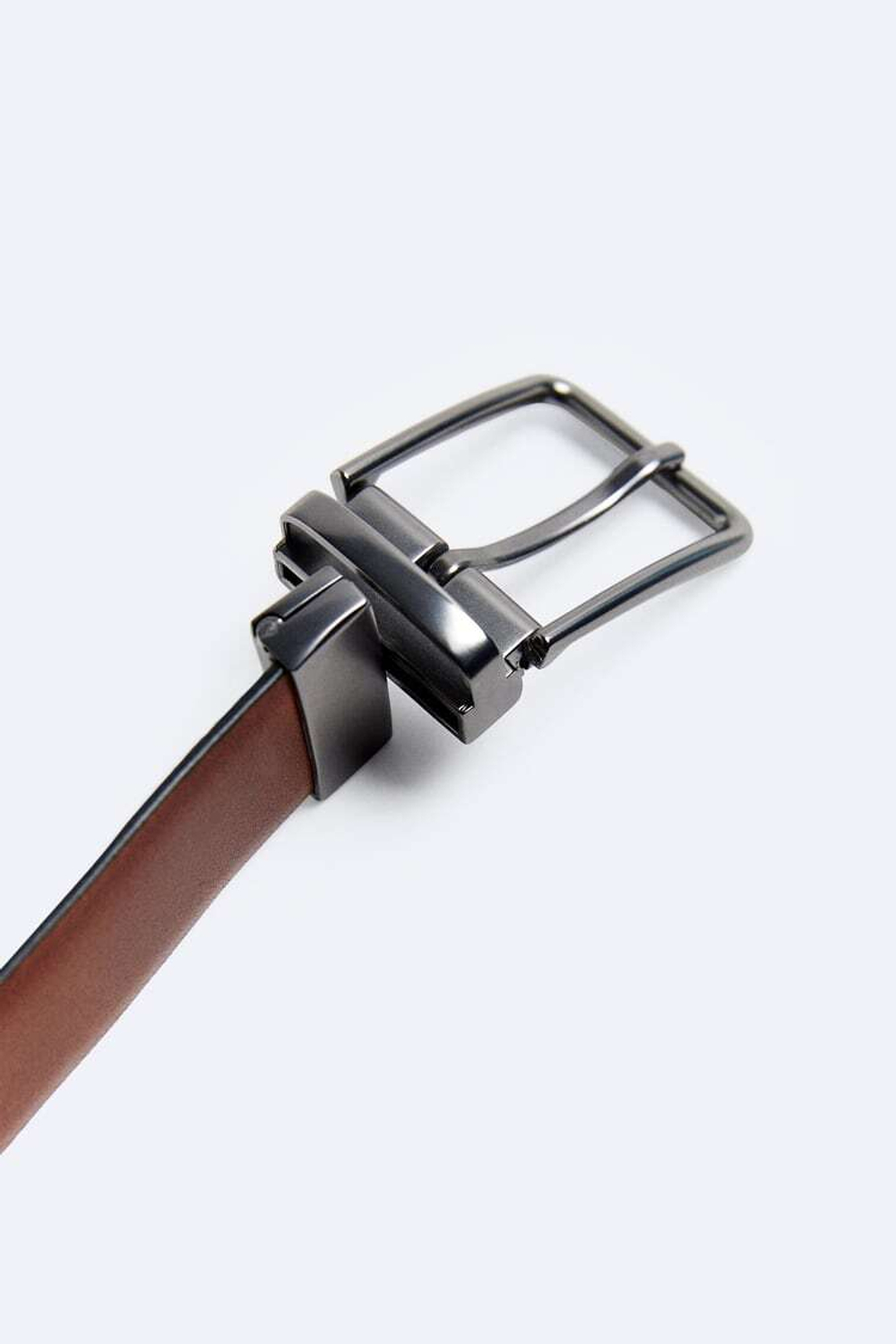 ZARA ДВУСТОРОННИЙ КОЖАНЫЙ РЕМЕНЬ, КОРИЧНЕВЫЙ