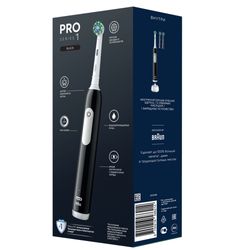 Электрическая зубная щетка ORAL-B Pro Series 1/D305.513.3 черная тип 3791 + Насадки EB50BRB CrossAction 2шт