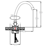 Смеситель для кухни, РМС, с кран-буксой, хром, SL72-271F