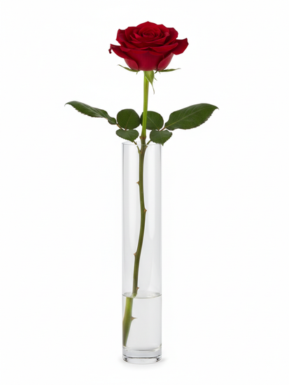 Ваза колба для цветов 6х30 см. стеклянная