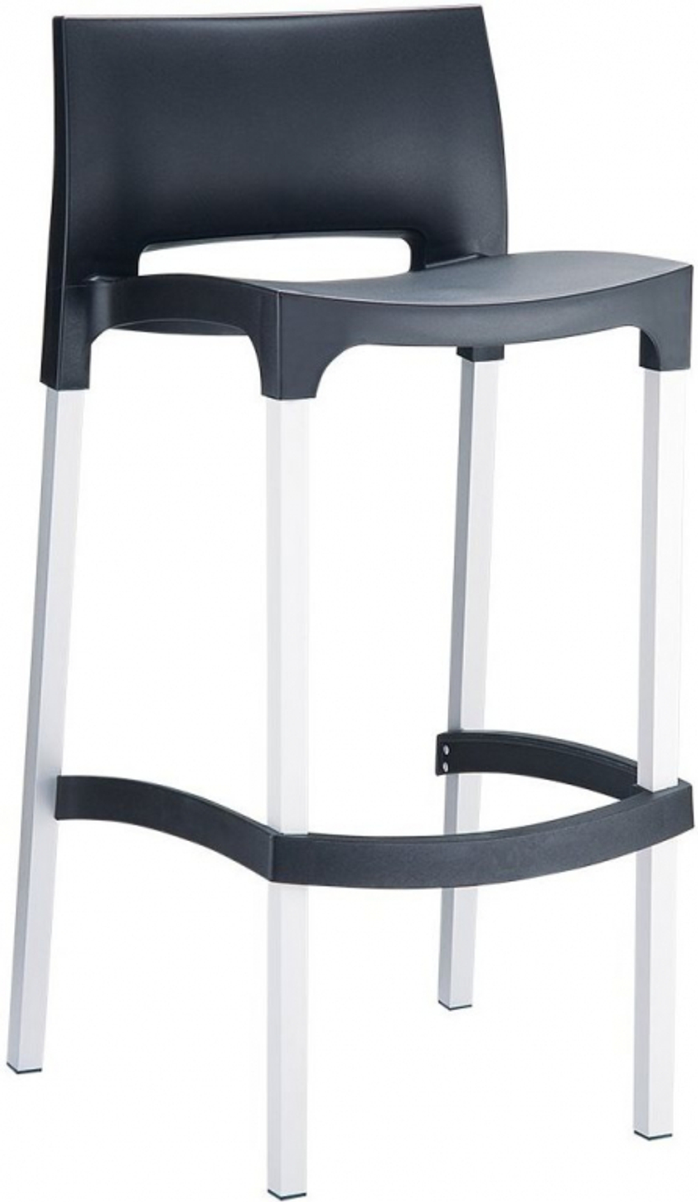 Стул пластиковый барный Siesta Contract Gio 75, черный