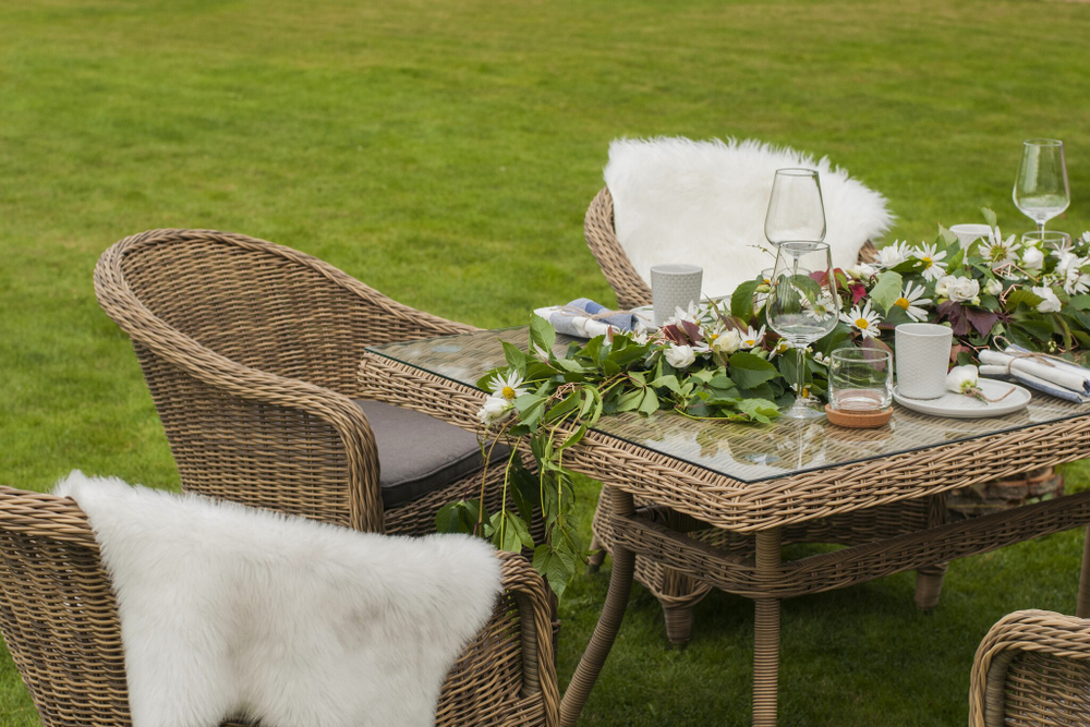 "Эспрессо" обеденная группа плетеная, цвет соломенный