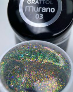 Grattol Gel Camouflage Murano 03 - Гель камуфлирующий с хлопьями юки, 15мл