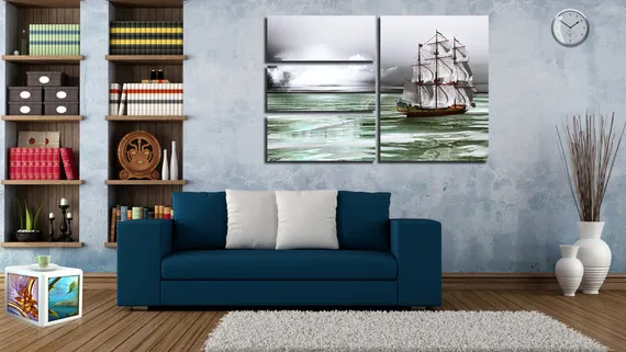 Модульная картина "Корабль в море"