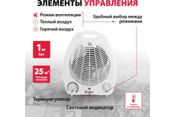 Электрический спиральный тепловентилятор MTX FHS-2000, 3 реж.