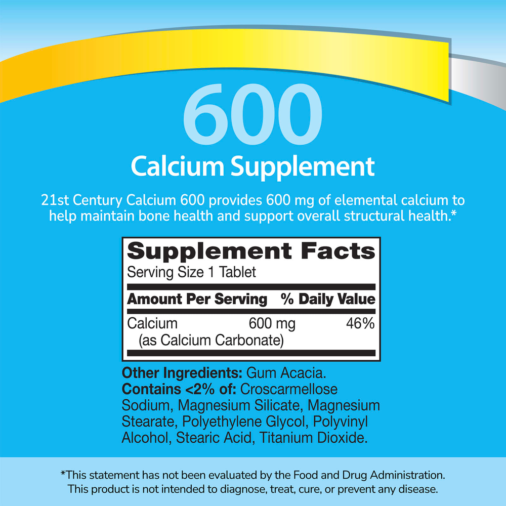 21st Century, Добавка с кальцием 600, 400 таблеток (600 мг на таблетку)
